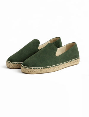 Verde - Espadrillas Uomo in pelle scamosciata